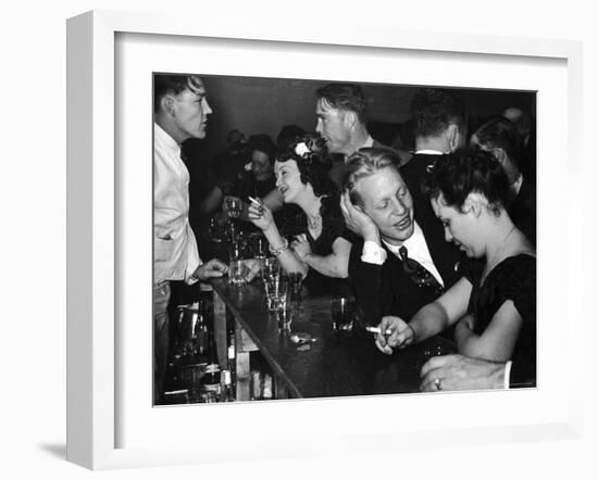 Typical Small Town Bar Scene During a Benevolent and Protective Order of Elks Party-George Strock-Framed Photographic Print