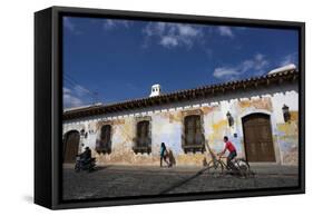 Typical street, Antigua, UNESCO World Heritage Site, Guatemala, Central America-Peter Groenendijk-Framed Stretched Canvas