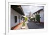 Typical street, in the distance the Parroquia de San Francisco de Assisi, Valle de Bravo, Mexico, N-Peter Groenendijk-Framed Photographic Print