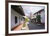 Typical street, in the distance the Parroquia de San Francisco de Assisi, Valle de Bravo, Mexico, N-Peter Groenendijk-Framed Photographic Print