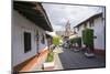 Typical street, in the distance the Parroquia de San Francisco de Assisi, Valle de Bravo, Mexico, N-Peter Groenendijk-Mounted Photographic Print