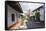 Typical street, in the distance the Parroquia de San Francisco de Assisi, Valle de Bravo, Mexico, N-Peter Groenendijk-Framed Stretched Canvas