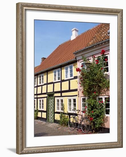 Typical Street of Pastel Houses, Aeroskobing, Aero, Denmark, Scandinavia, Europe-Ken Gillham-Framed Photographic Print