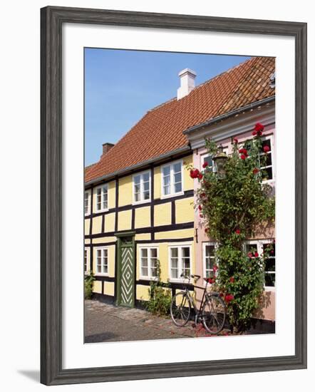 Typical Street of Pastel Houses, Aeroskobing, Aero, Denmark, Scandinavia, Europe-Ken Gillham-Framed Photographic Print