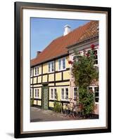 Typical Street of Pastel Houses, Aeroskobing, Aero, Denmark, Scandinavia, Europe-Ken Gillham-Framed Photographic Print