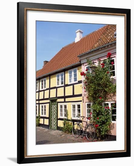 Typical Street of Pastel Houses, Aeroskobing, Aero, Denmark, Scandinavia, Europe-Ken Gillham-Framed Photographic Print