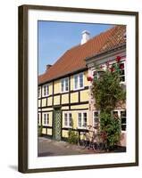 Typical Street of Pastel Houses, Aeroskobing, Aero, Denmark, Scandinavia, Europe-Ken Gillham-Framed Photographic Print