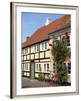 Typical Street of Pastel Houses, Aeroskobing, Aero, Denmark, Scandinavia, Europe-Ken Gillham-Framed Photographic Print