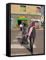 Typical Street Scene, Gonder, Gonder Region, Ethiopia, Africa-Gavin Hellier-Framed Stretched Canvas