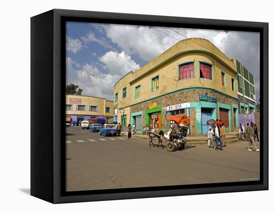 Typical Street Scene in Gonder, Gonder, Gonder Region, Ethiopia, Africa-Gavin Hellier-Framed Stretched Canvas