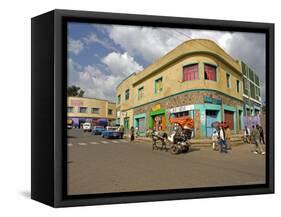 Typical Street Scene in Gonder, Gonder, Gonder Region, Ethiopia, Africa-Gavin Hellier-Framed Stretched Canvas