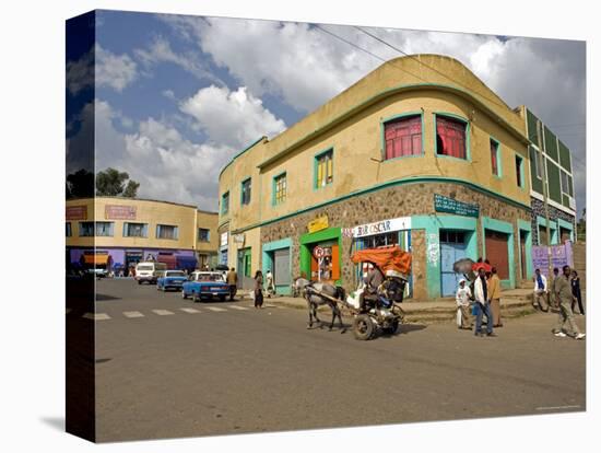 Typical Street Scene in Gonder, Gonder, Gonder Region, Ethiopia, Africa-Gavin Hellier-Stretched Canvas