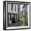 Typical Street Scene with Hollyhocks, St. Martin, Ile de Re, Poitou-Charentes, France, Europe-Stuart Black-Framed Photographic Print