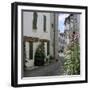Typical Street Scene with Hollyhocks, St. Martin, Ile de Re, Poitou-Charentes, France, Europe-Stuart Black-Framed Photographic Print