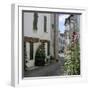 Typical Street Scene with Hollyhocks, St. Martin, Ile de Re, Poitou-Charentes, France, Europe-Stuart Black-Framed Photographic Print