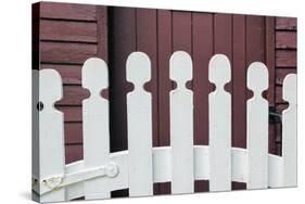 Typical white picket fence, Shaker Village of Pleasant Hill, Harrodsburg, Kentucky-Adam Jones-Stretched Canvas