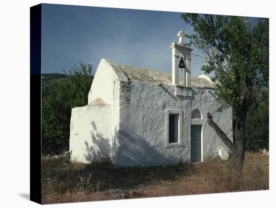 Typical Whitewashed Church Near Kritsa, Crete, Greek Islands, Greece, Europe-Short Michael-Stretched Canvas