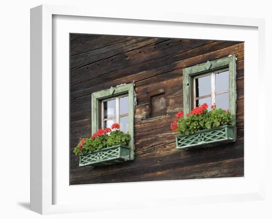 Typical Window Box, Otztal Valley, Tyrol, Austria, Europe-Gary Cook-Framed Photographic Print