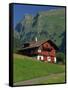 Typical Wooden Chalet with Colourful Shutters, Grindelwald, Bern, Switzerland, Europe-Tomlinson Ruth-Framed Stretched Canvas