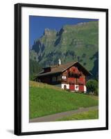 Typical Wooden Chalet with Colourful Shutters, Grindelwald, Bern, Switzerland, Europe-Tomlinson Ruth-Framed Photographic Print