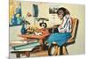 Typing Chimpanzee-null-Mounted Premium Giclee Print