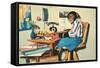 Typing Chimpanzee-null-Framed Stretched Canvas