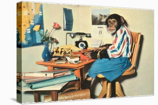 Typing Chimpanzee-null-Stretched Canvas