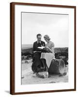 Typing on the Beach-null-Framed Photographic Print