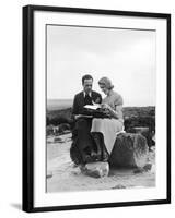 Typing on the Beach-null-Framed Photographic Print