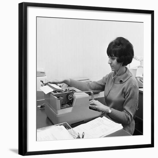 Typist, 1967-Michael Walters-Framed Premium Photographic Print