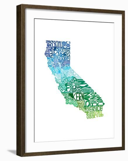 Typographic California Cool-CAPow-Framed Art Print