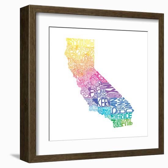 Typographic California Spring-CAPow-Framed Art Print