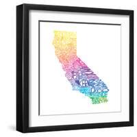 Typographic California Spring-CAPow-Framed Art Print