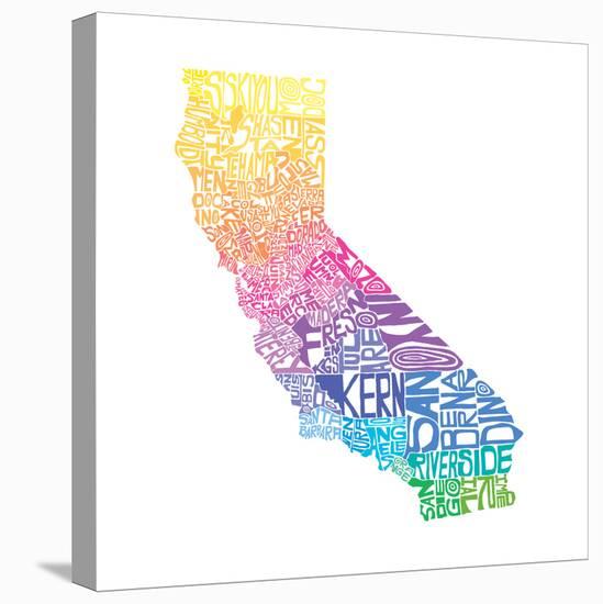 Typographic California Spring-CAPow-Stretched Canvas
