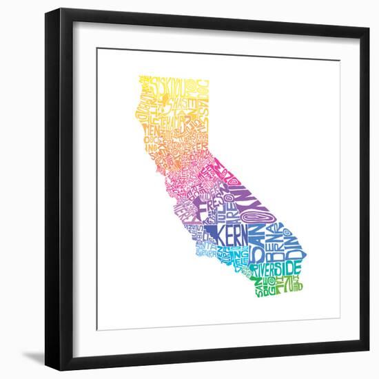 Typographic California Spring-CAPow-Framed Art Print