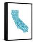 Typographic California Teal-CAPow-Framed Stretched Canvas