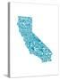 Typographic California Teal-CAPow-Stretched Canvas