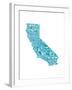 Typographic California Teal-CAPow-Framed Art Print