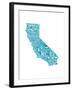 Typographic California Teal-CAPow-Framed Art Print