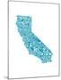 Typographic California Teal-CAPow-Mounted Art Print