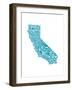 Typographic California Teal-CAPow-Framed Art Print