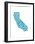 Typographic California Teal-CAPow-Framed Art Print