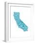 Typographic California Teal-CAPow-Framed Art Print