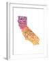 Typographic California Warm-CAPow-Framed Art Print