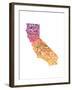 Typographic California Warm-CAPow-Framed Art Print