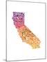 Typographic California Warm-CAPow-Mounted Art Print