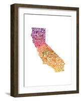 Typographic California Warm-CAPow-Framed Art Print