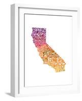 Typographic California Warm-CAPow-Framed Art Print