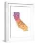 Typographic California Warm-CAPow-Framed Art Print