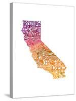 Typographic California Warm-CAPow-Stretched Canvas